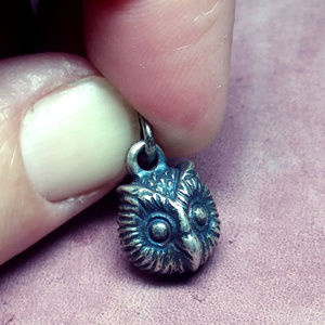 Sterling James Avery Owl Head Charm (Retired)